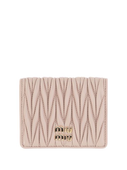 Blush pink matelassé effect  wallet Miu Miu | 5MV2042FPPF0236